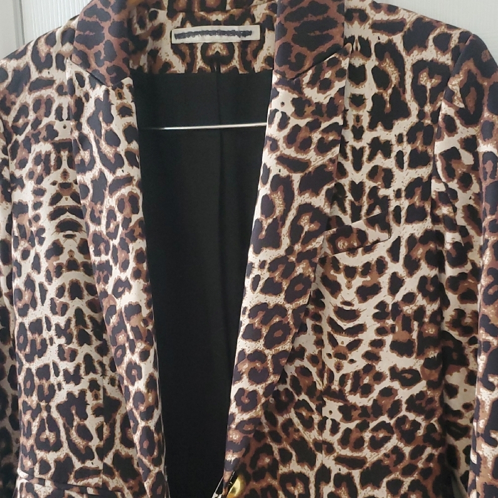 Veronica Beard Leopard Print Blazer Jacket - Brow… - image 4